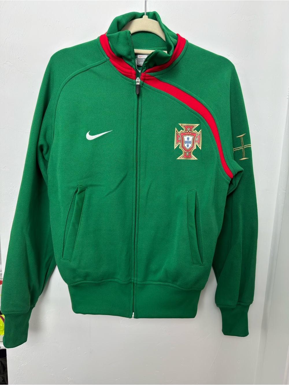 Y2K Vintage Nike Portugal F.P.F.  Anthem football soccer track jacket S